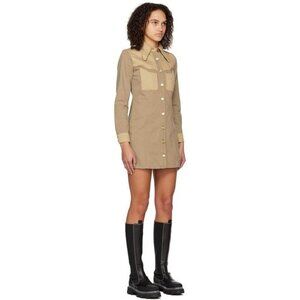 GANNI Overdyed Cutline Denim Western Dress size 34/ XS